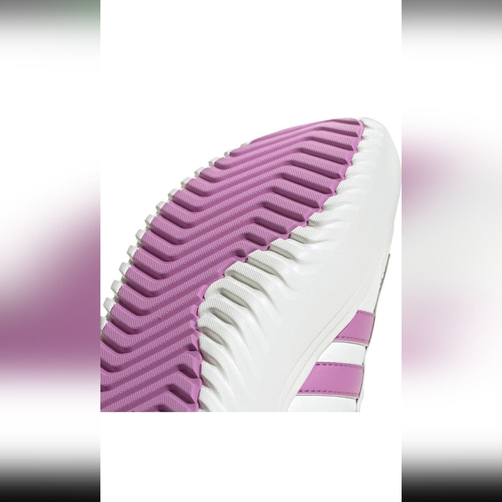 adidas White Platform Sneaker with Pink Stripes - Picture 6 of 8